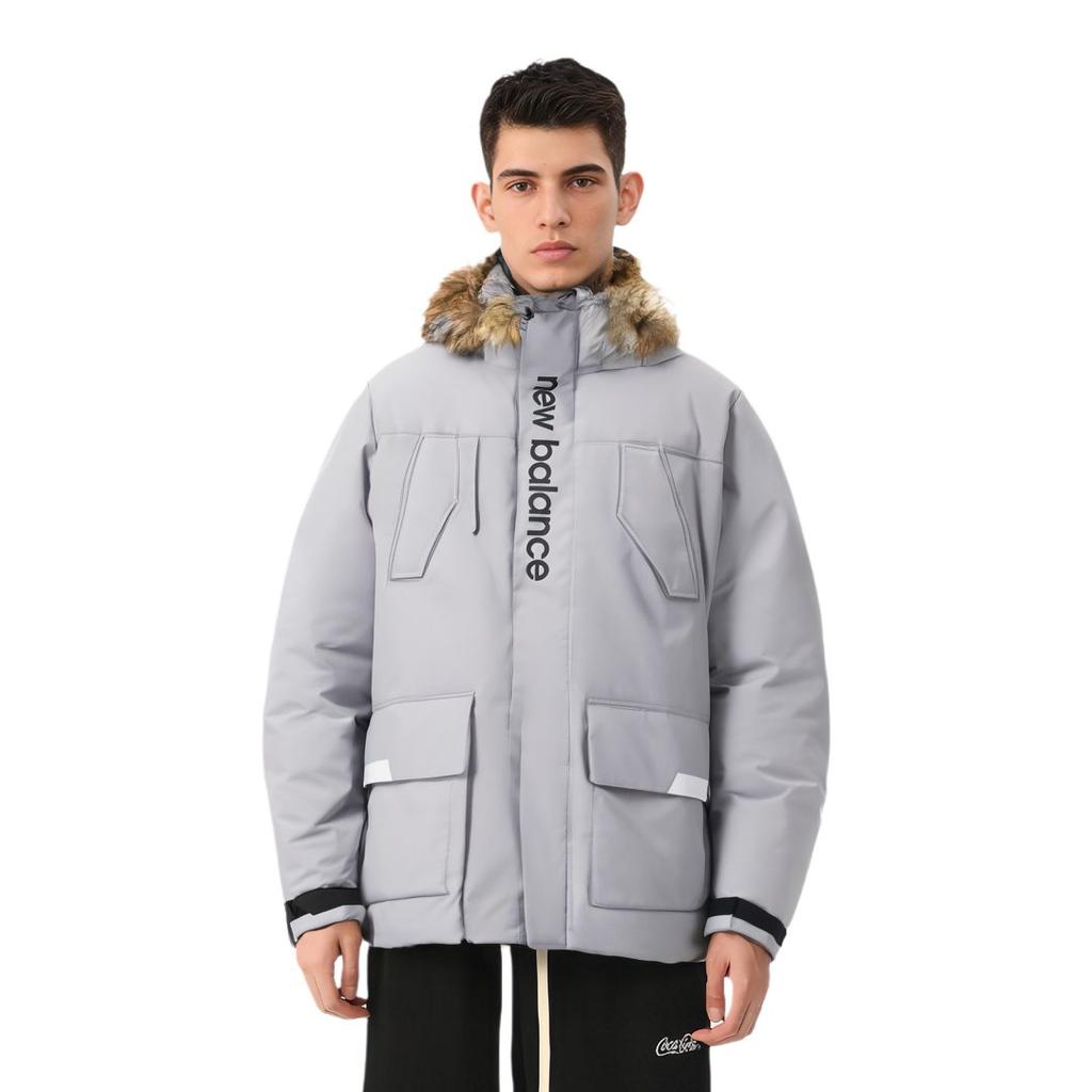 New Balance Down Jackets Men's Gray Hooded Moderate Other AMJ04356-GR