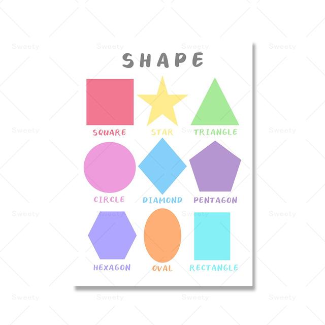 Inspirational Rainbow Sticker Art Printing Color Alphabet Numeric Shape Children's Decoration