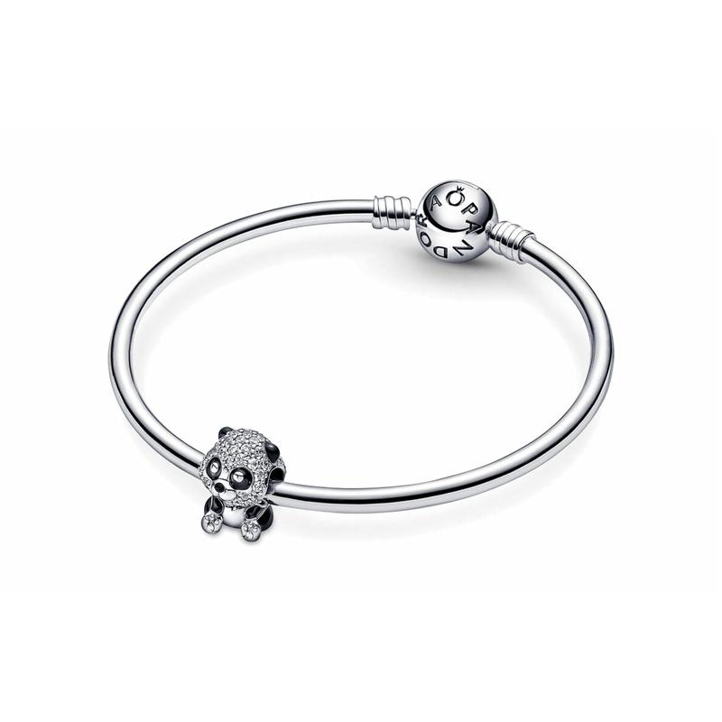 Pandora MOMENTS Fashionable, Exquisite and Versatile Sparkling Cute Panda 925 Silver Accessories Women's 790771C01