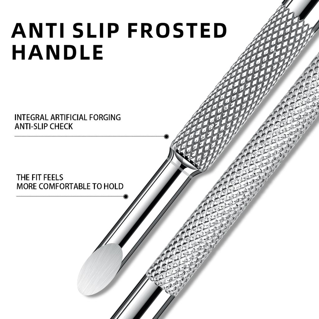 Double-ended Circle Beveled Head Cuticle Pusher Remover Stainless Steel Nails Files Manicure Sticks Tool Nail Art Tool High-End