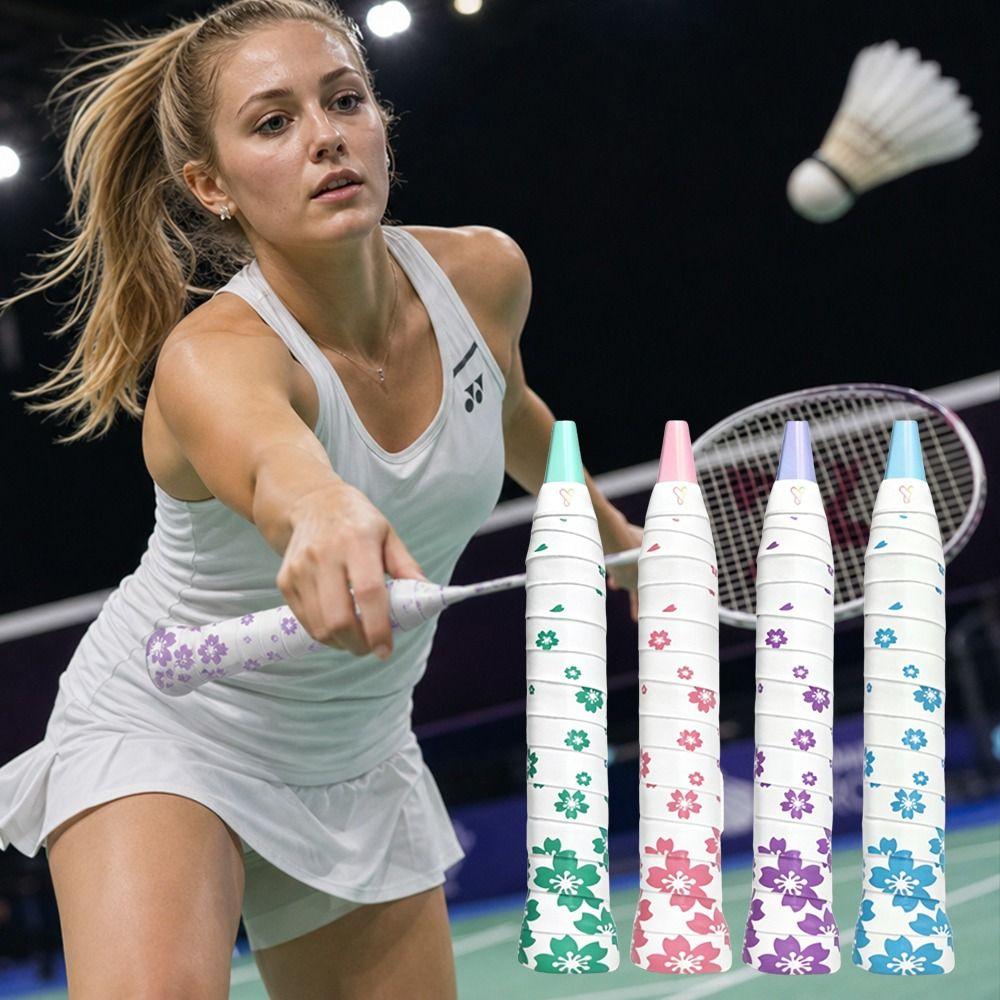 Non-Slip Badminton Handle Wrap Tape Sakura Print Tennis Racket Grip Tape Racquet Supplies