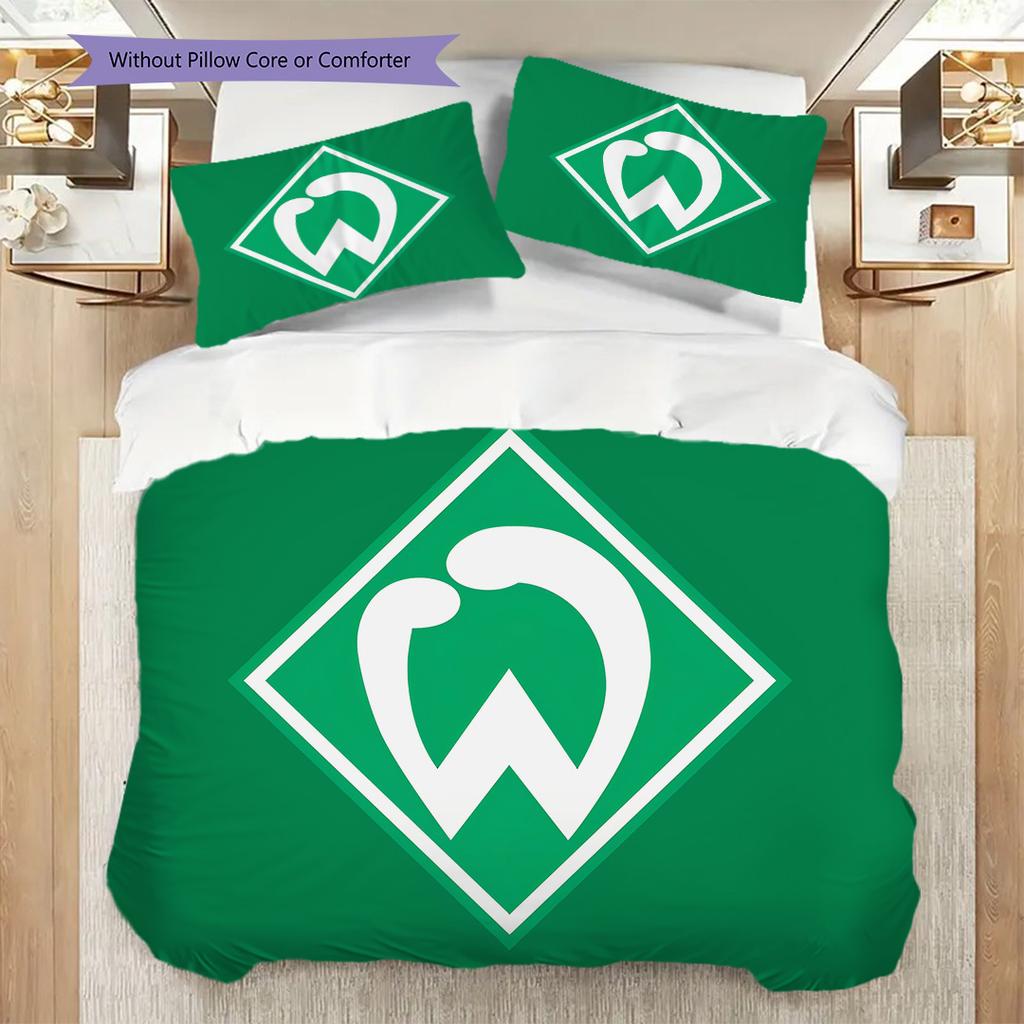 SV Werder Bremen Patroon Beddengoed Dekbed Set Dekbedovertrek Kussensloop Huisdecoratie Verjaardagscadeau (1 dekbedovertrek + 2 kussenslopen, zonder binnenkussen)