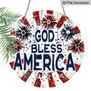 2D Flat, 1pc Decoration Celebrating American Independence Day on July 4Th, Featuring a Red And Blue Striped Pattern.This Aluminum Sign Is Perfect for