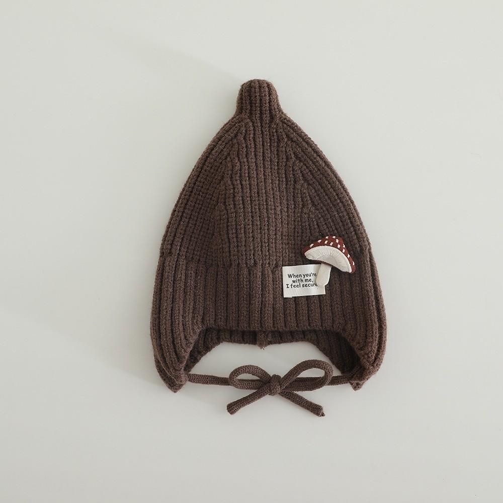 Cute Mushroom Knitted Beanie Cold Proof Ear Protection Hat Fashion Kids Winter Hat for Children
