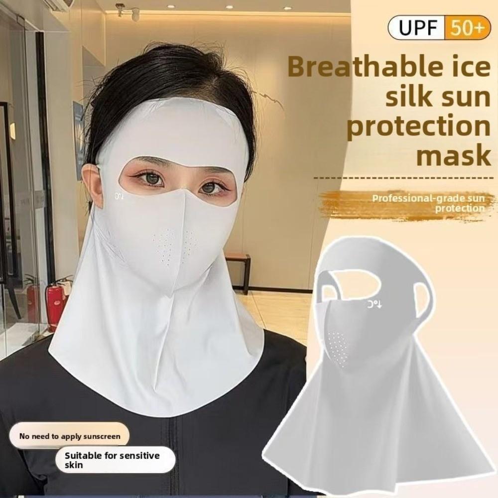 UPF 50+ Vollgesichtsmasken-Abdeckung Sonnenschutz Nackenwickel-Abdeckung Eis-Seiden-Gesichtsschleier für Männer Frauen