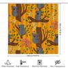 Koala Tree Branch Shower Curtain Fabric Waterproof Bathroom Decoration For Kids Room In Yellow Color With Flowers Design 128-Cha