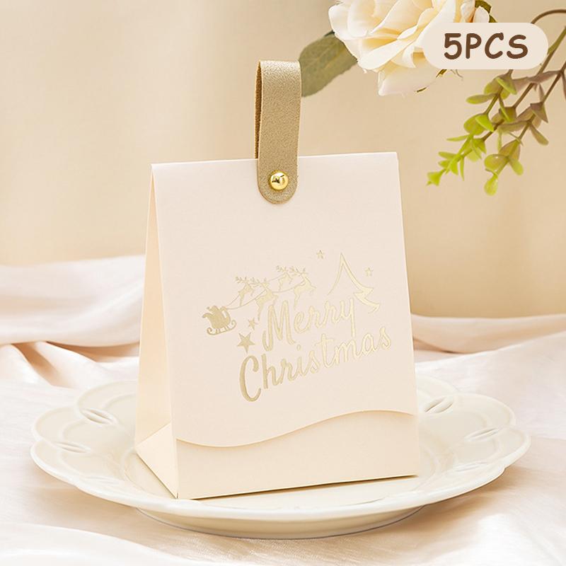 

5 шт. Коробка для рождественских подарков «Счастливого Рождества» для упаковки печенья и конфет, Рождественские подарочные пакеты