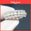 Pearl Imitation French Waist Small Ring Female Zircon Index Finger Ring Light Luxury Niche Design Ring