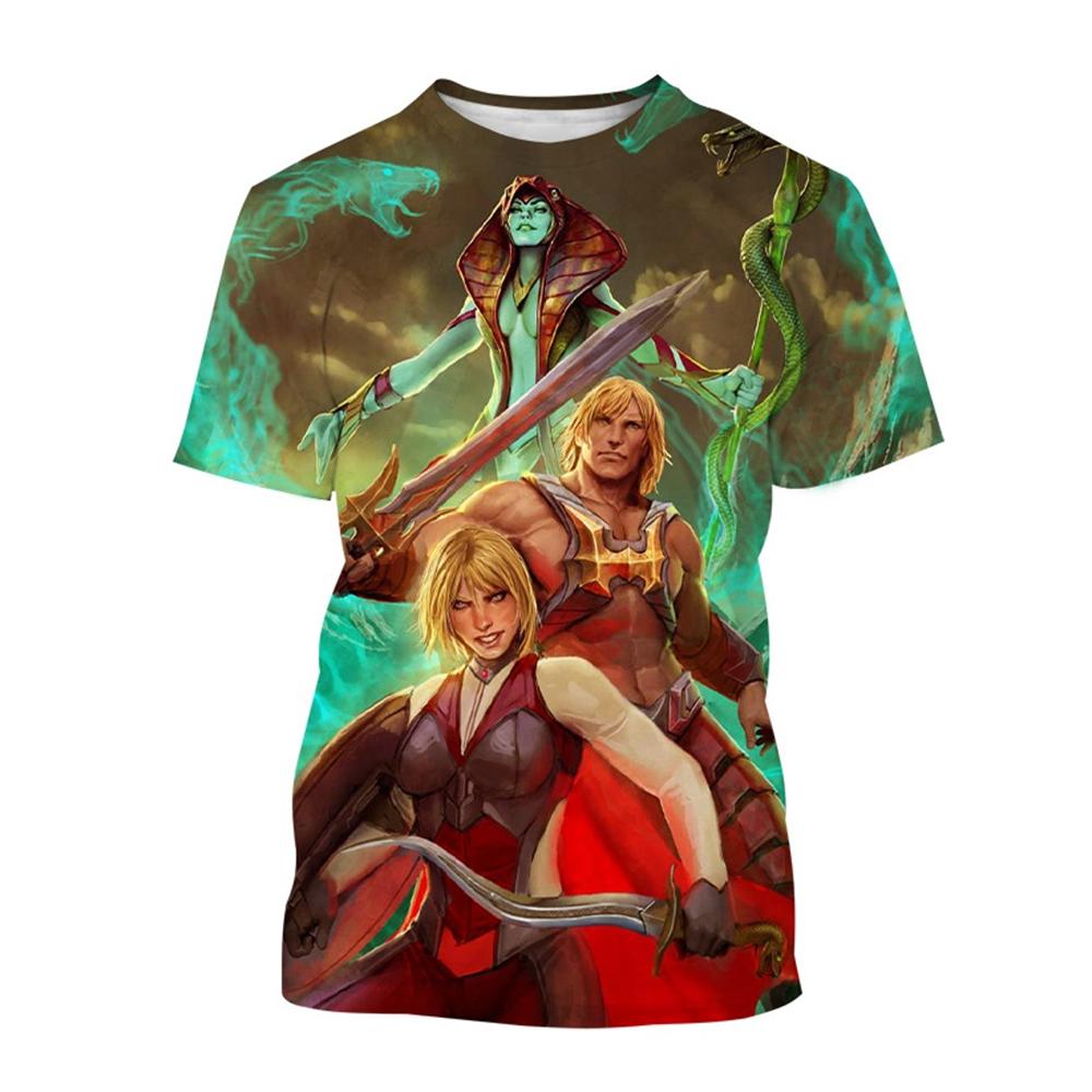 Hot Sellers Cartoon Anime He-Man Universe Master T-Shirt 3D Print Unisex Kid Casual Street Hip Hop Personality Short Sleeve Top