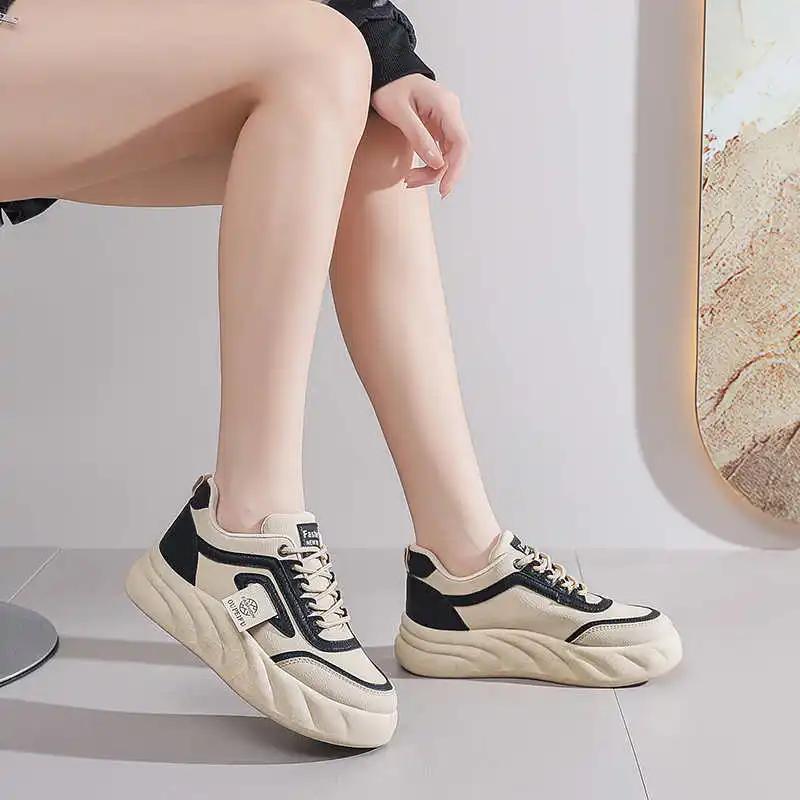 Autumn-spring Without Heels Women's Tenid Flats Comfortable Women's Sneakers Black Women's Sports Shoes Link Vip Choes