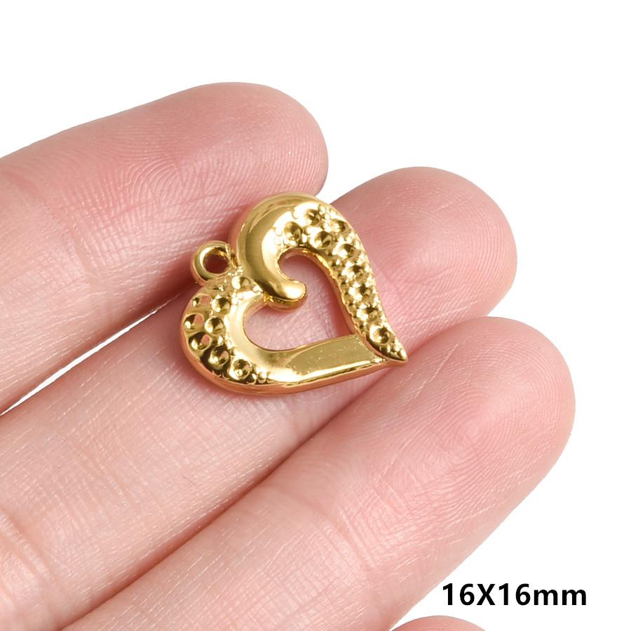 5pcs/Lot Gold Color PVD Stainless Steel Sacred Heart Pendants For Jewelry Making Supplies Sun Love Charm DIY Necklace Bracelets