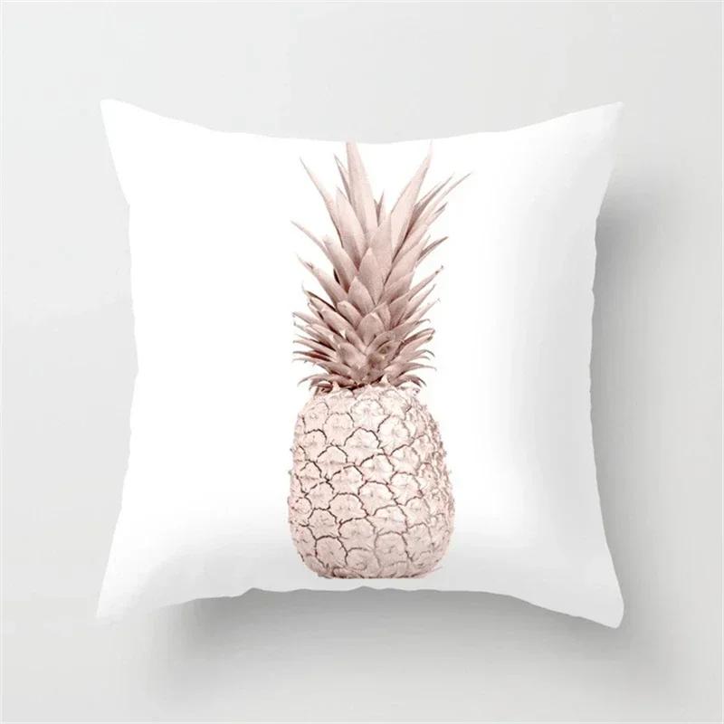 Pink Tropic Pineapple Throw Pillow Covers Geometric Nordic Glitter Polyester Pillow Case Sofa Home Decor Cushion Covers 45X45Cm