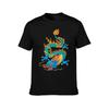 Blueyellow Oriental Dragon TShirt Big Size Short Sleeve Casual Top