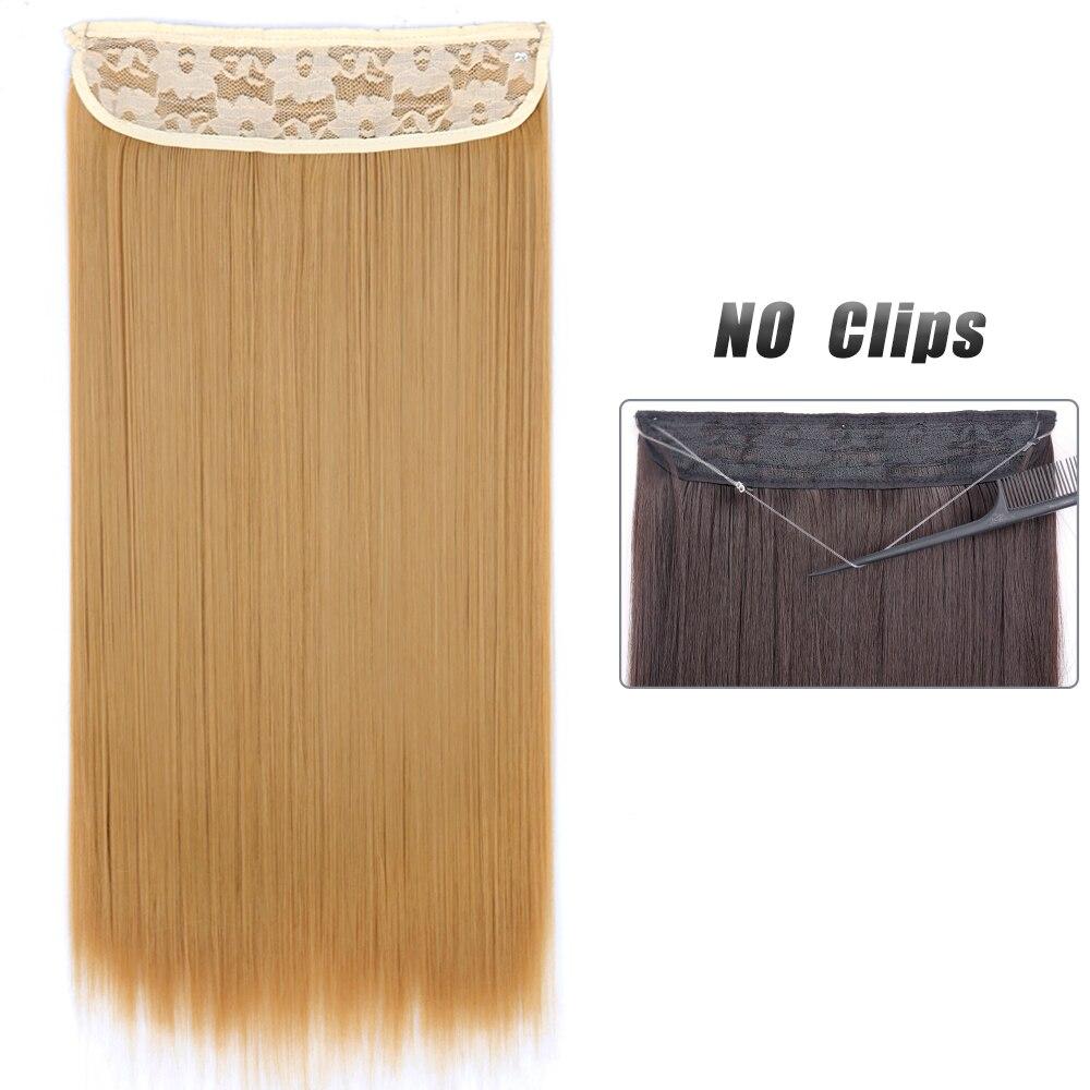 MERISIHAIR Synthetic No Clips Invisible Hair Extensions Straight Natural Black Blonde Brown One Part Hair 80 Cm Hair Extension