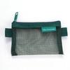 Square Solid Color Mesh Storage Bag Portable Zipper Coin Purse ID Card Credit Card Storage Bag Stationery Storage Box