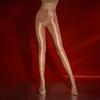 Plus Size Glossy Satin Shaping Pantyhose Oil Shiny Yoga Leggings Women Sexy Cuban Heel Back Seam Tights  Pole Dance Clubwear