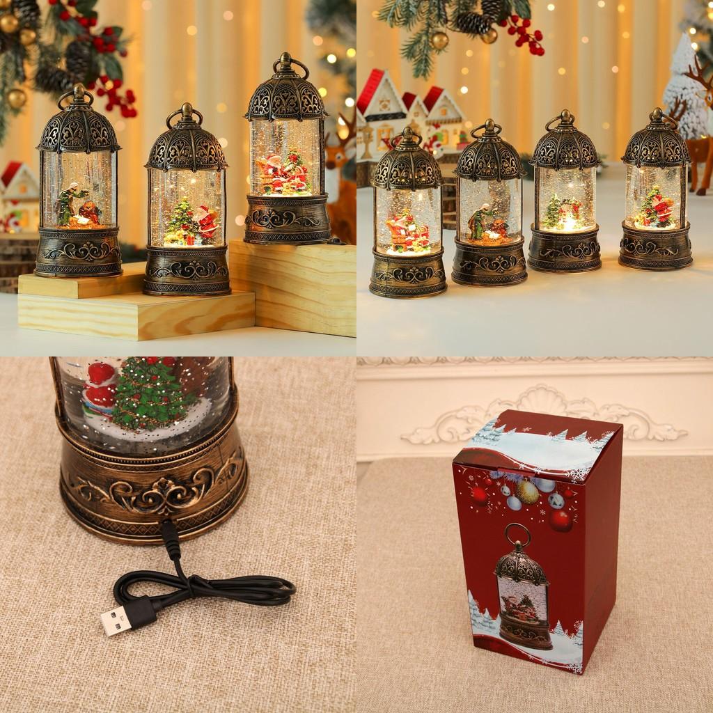 Christmas Music Box With Golden Bird Cage And Santa Claus For Festive Home Decor