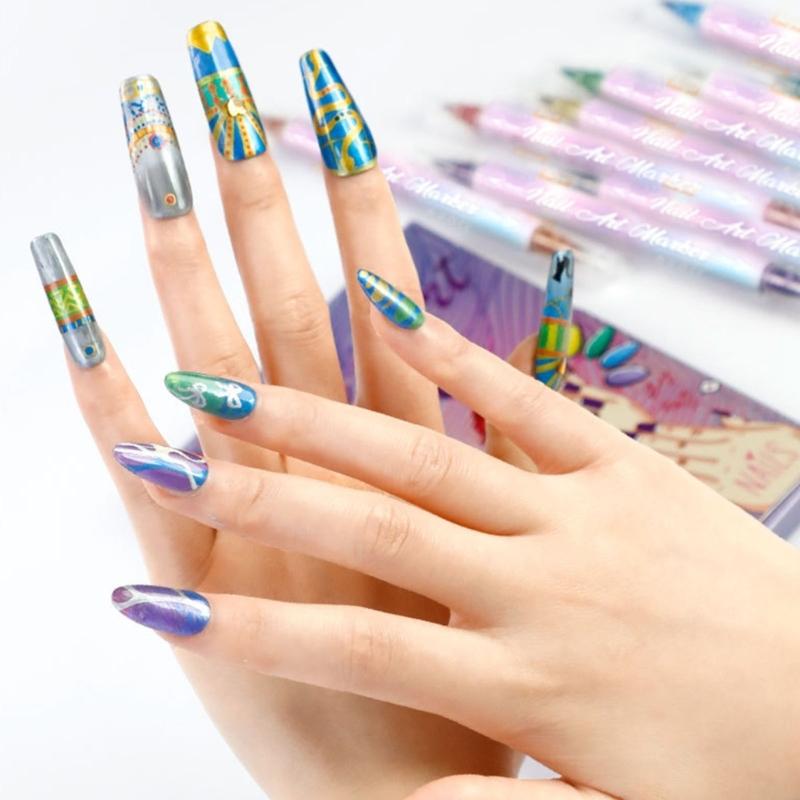10 Stück Professionelle Feine Pinsel für Nagelmalerei für Experte Nagelkunst und Glatte Anwendung