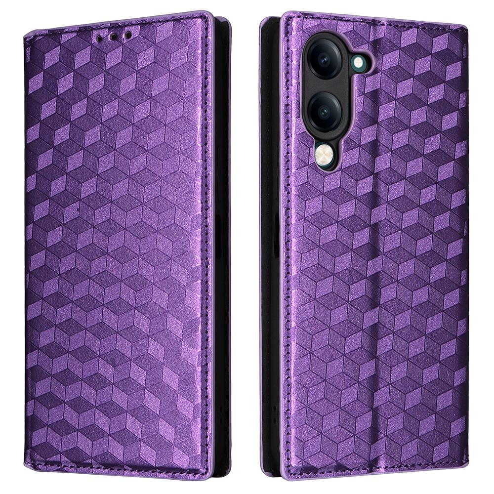 For vivo Y04 4G/Y29s 5G Case Wallet Rhombus Imprinted Leather Phone Cover