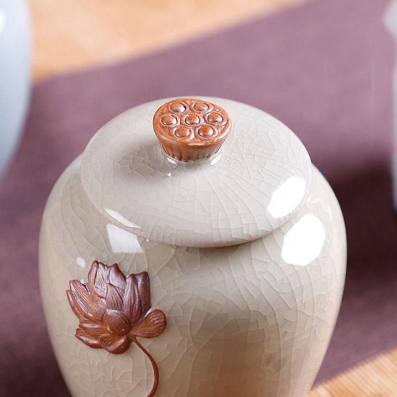 Flower Pattern Tea Box Porcelain Tea Caddy For Kitchen Decor Portable Sealed Jar Moisture-Proof Coffee Canister Tea Accessories