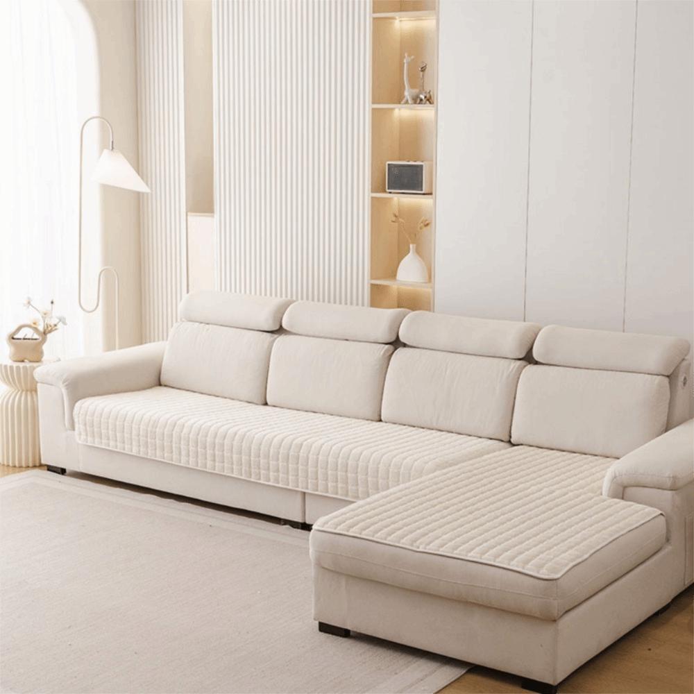 Wear Resistant Plush Flannel Plaid Sofa Cushion Stain-resistant Non-slip Sofa Cover Warm Thickened Seat Cushion Winter