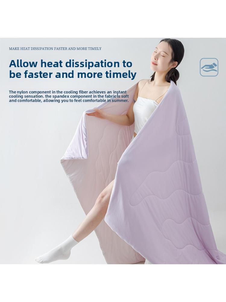 

Summer air conditioning quilt, Class A maternal and infant grade cooling quilt, ice silk student dormitory quilt, machine 150x200cm фиолетовый