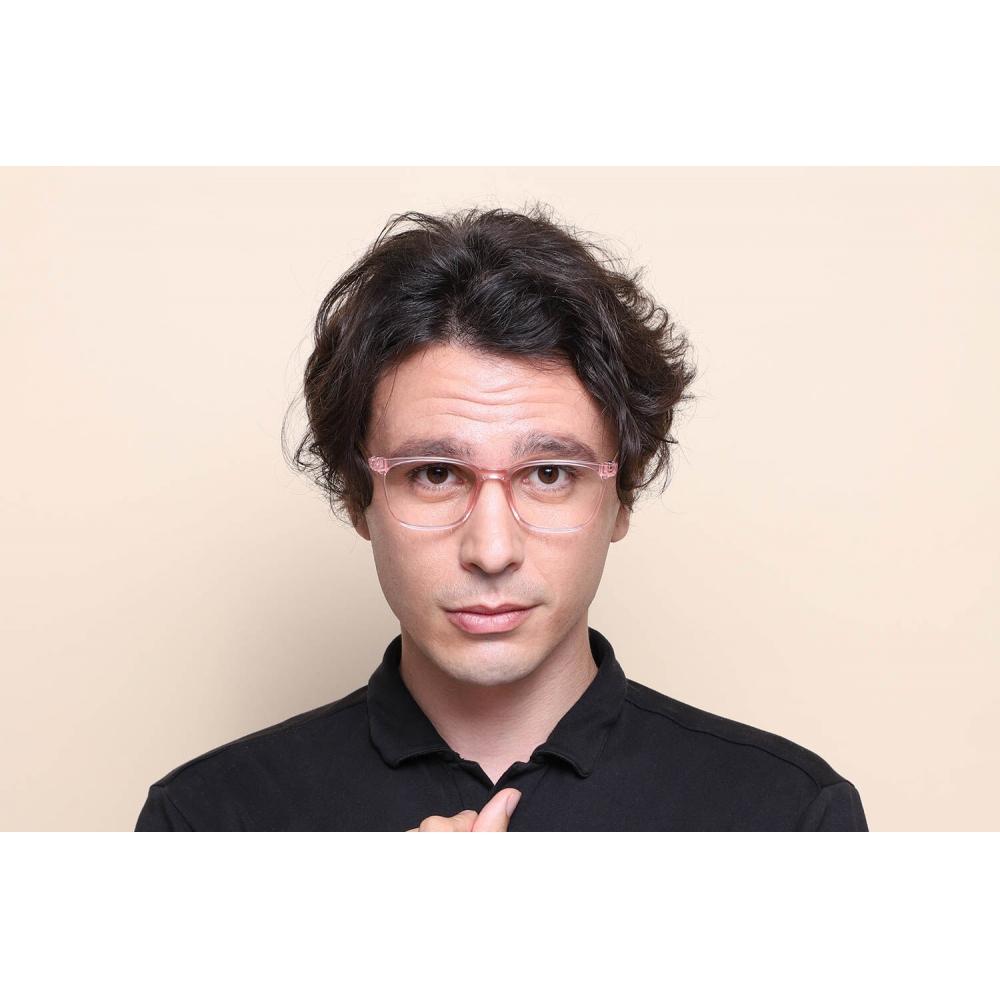 Full Rim Square Transparent Pink Smartbuy Collection Leonidas Cp124c Fashion Unisex Eyeglasses