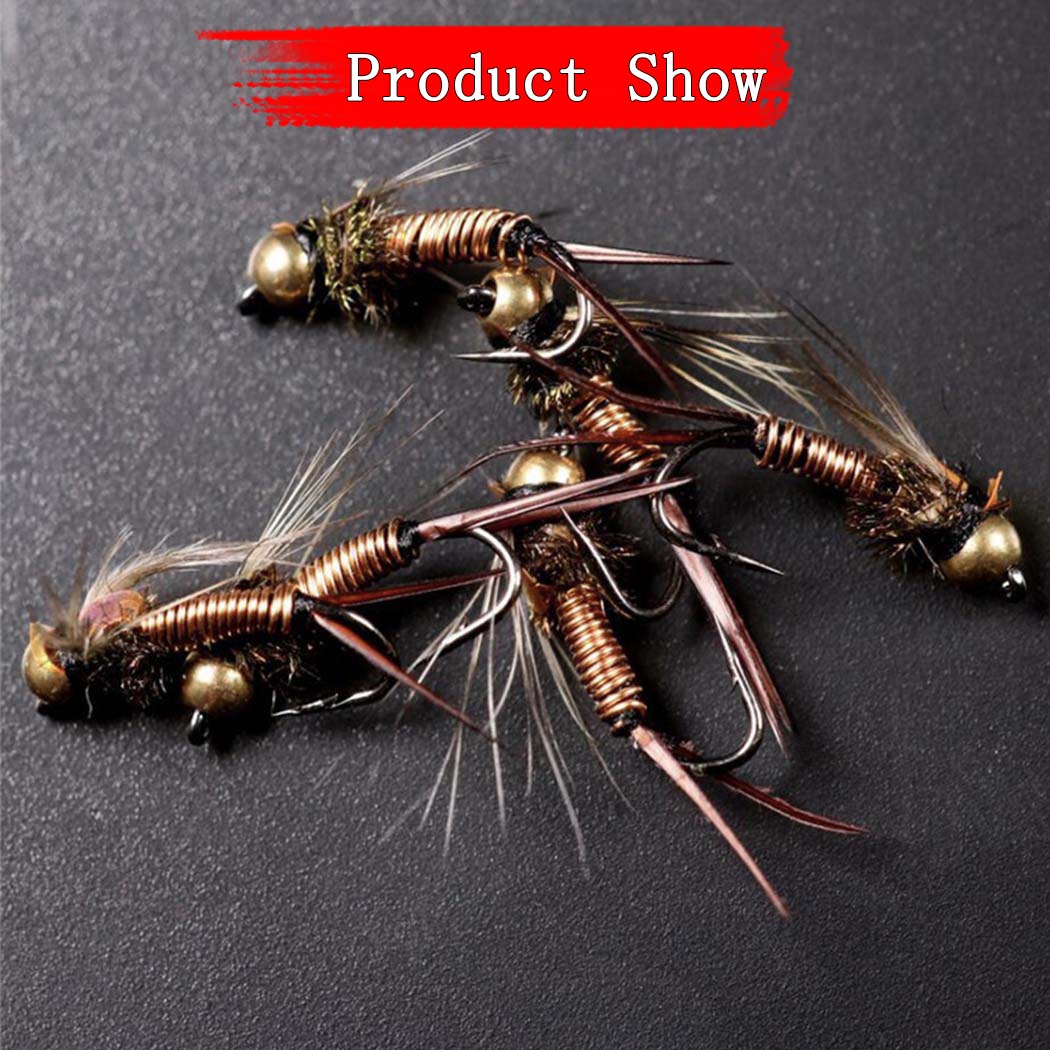 6 шт./коробка искусственная насекомая приманка Brasshead Prince Nymph&Royal WulffFly — фото 13