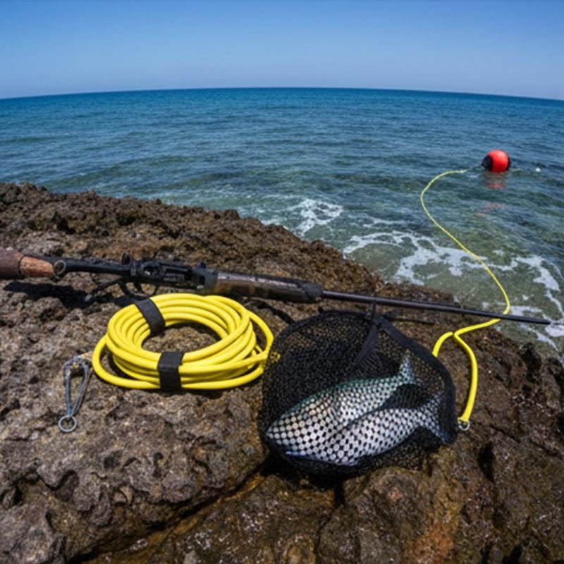 Floating Fishing Line Foam Rubber Tube Stainless Steel Spear Tip High Strength Rope Waterproof Design For Spearfishing