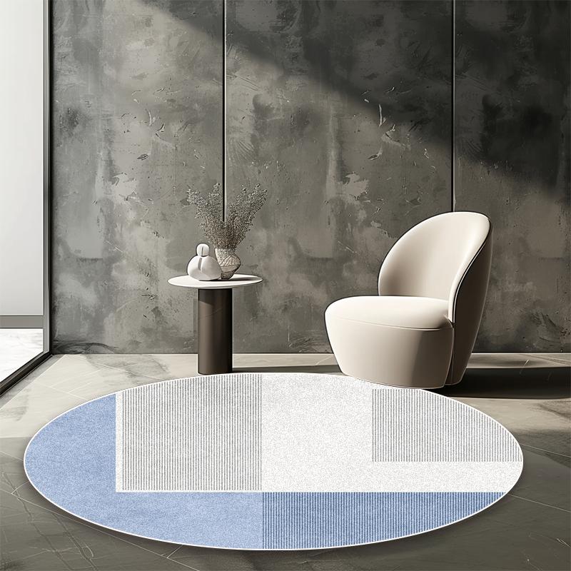 Modern Abstract Round Carpet Living Room Geometric Pattern Decor Area Rugs Coffee Tables Office Chair Non-slip Mats Customizable