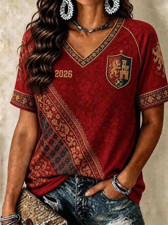 Camiseta de Aficionado al Fútbol de España Manga Larga Transpirable Secado Rápido Street Wear Casual Camiseta de Fútbol de Moda a Juego en Familia 2026 7XL black
