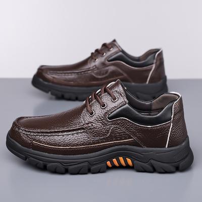 Herrenschuhe Frühling 2025 Mittelalterliche und ältere Business-Casual-Schuhe Übergröße 46 Herrenschuhe aus weichem Leder mit dicker Sohle Herrenschuhe aus erstschichtigem Rindsleder