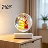 Lighted Christmas Display Centerpiece Magnetic Levitating Santa Claus Tree Ornament with LED Light, Rotating Floating Sleigh for Holiday Parties Glass