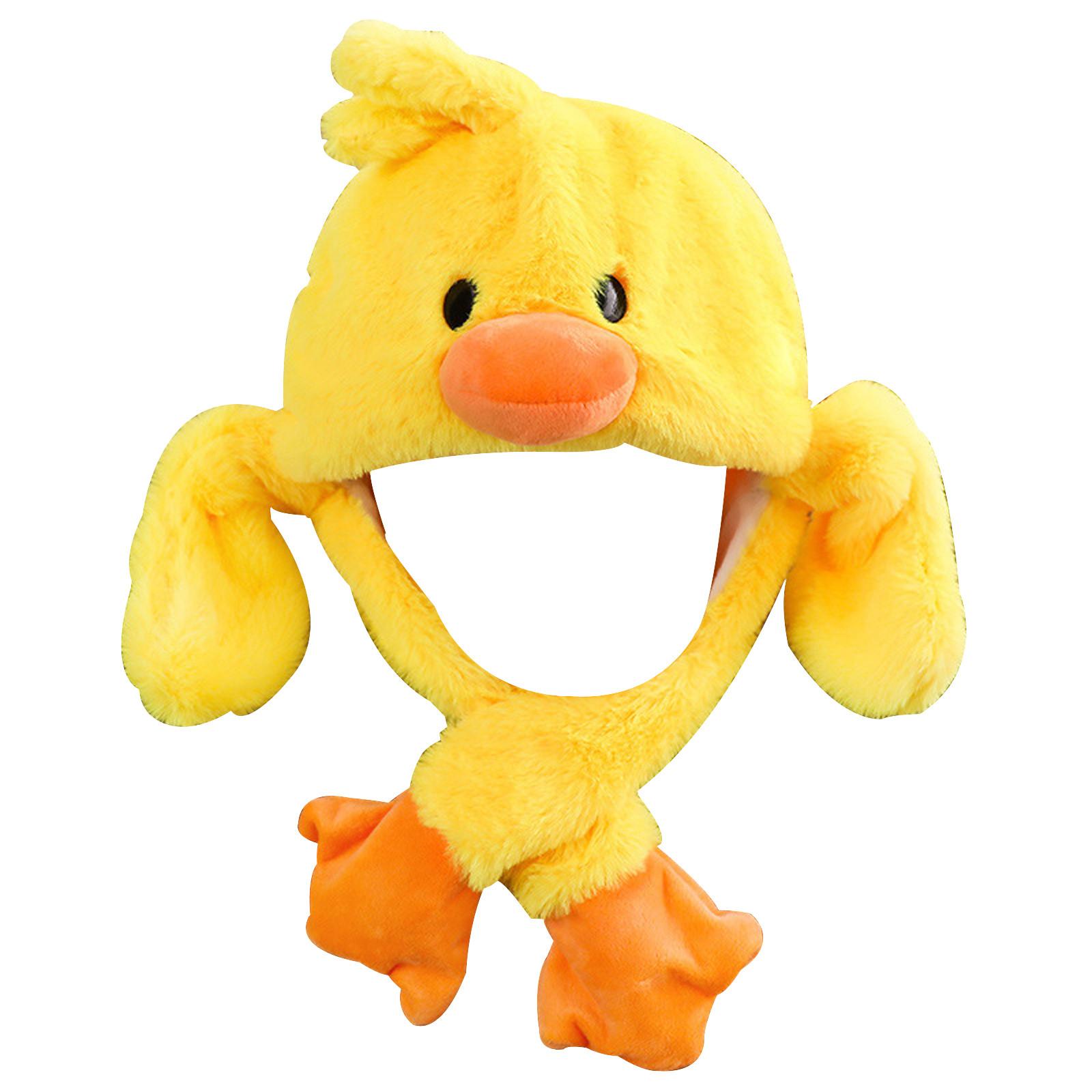 

Милая шляпа кролика с подвижными ушками, шапка для прыжков, плюшевая шапка с кроликом, милая шапка для девочек One size жёлтый