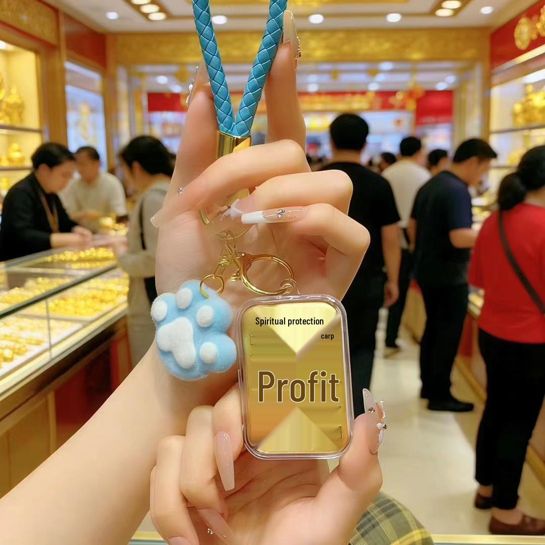 999 Pure Gold Imperial Decree Pendant: Get Rich Princess Cartoon Keychain for Mobile Bag & Gift