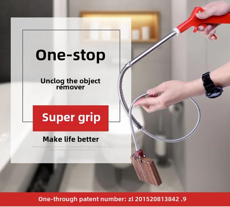 130cm Toilet Unclogger Tool Pipeline  Drain Unblocking Kit One-Stop Plumbing Cleaning Solution FloorDrains SewersEfficientDurabl