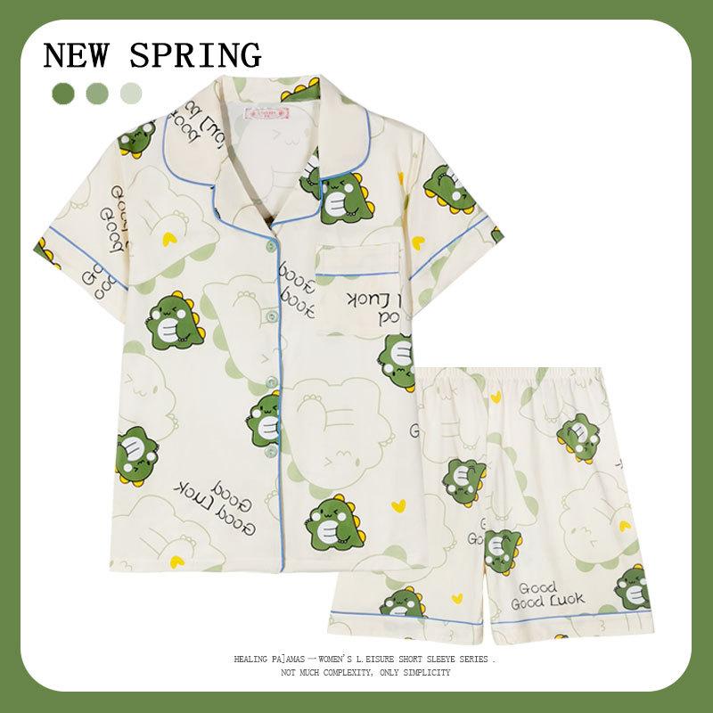 "Crayon Shin-chan" Large Size Women's Pajamas Women's Summer Short Sleeve Japanese Student Cartoon Cute Loungewear Set