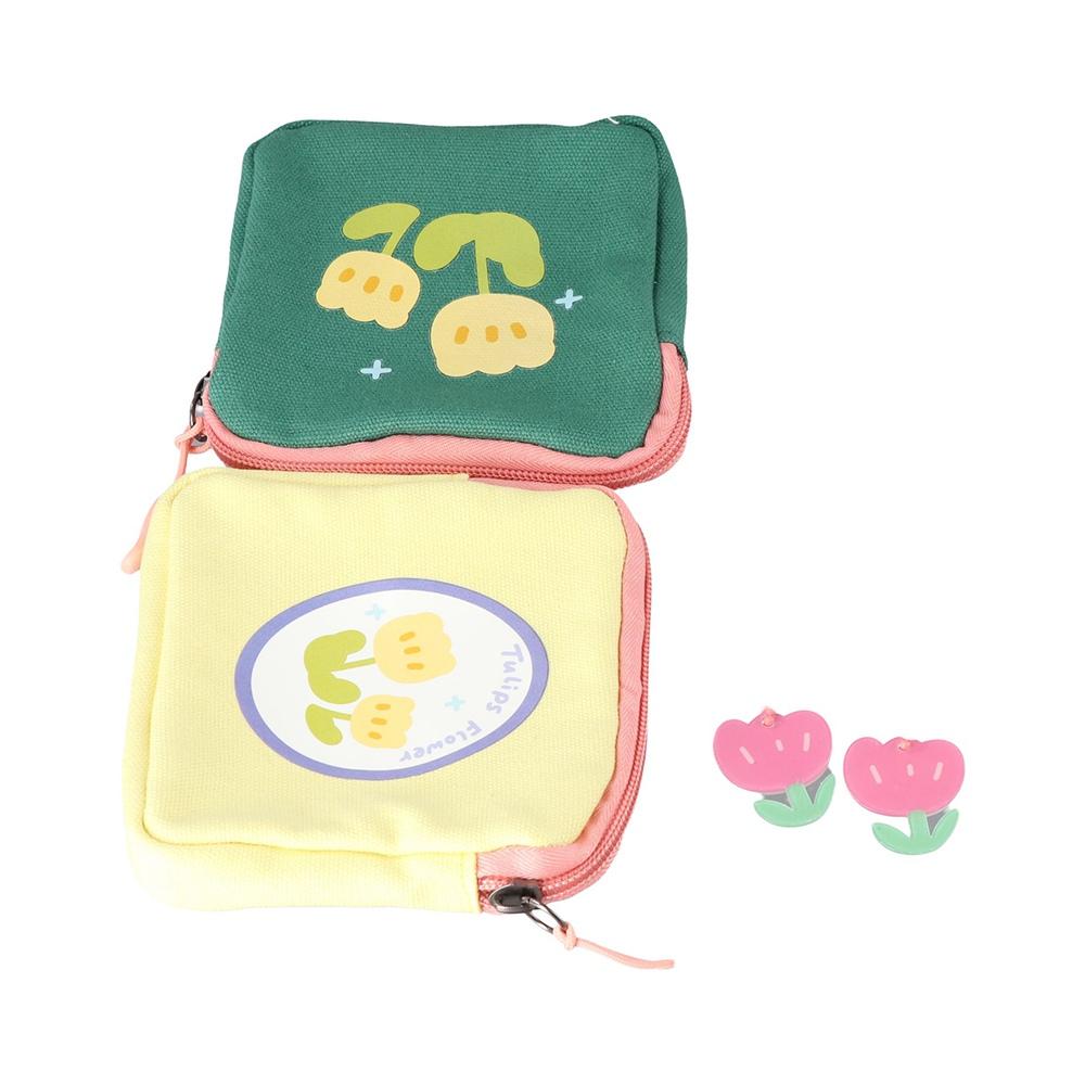 Bag With Pendant Coin Money Bags Lipstick Cosmetic Bag Tulip Coin Purse Women Change Storage Bag