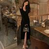 Black Neck Dress Light Luxury Niche High-end Winter Primer Sweater Skirt Knitted Dress