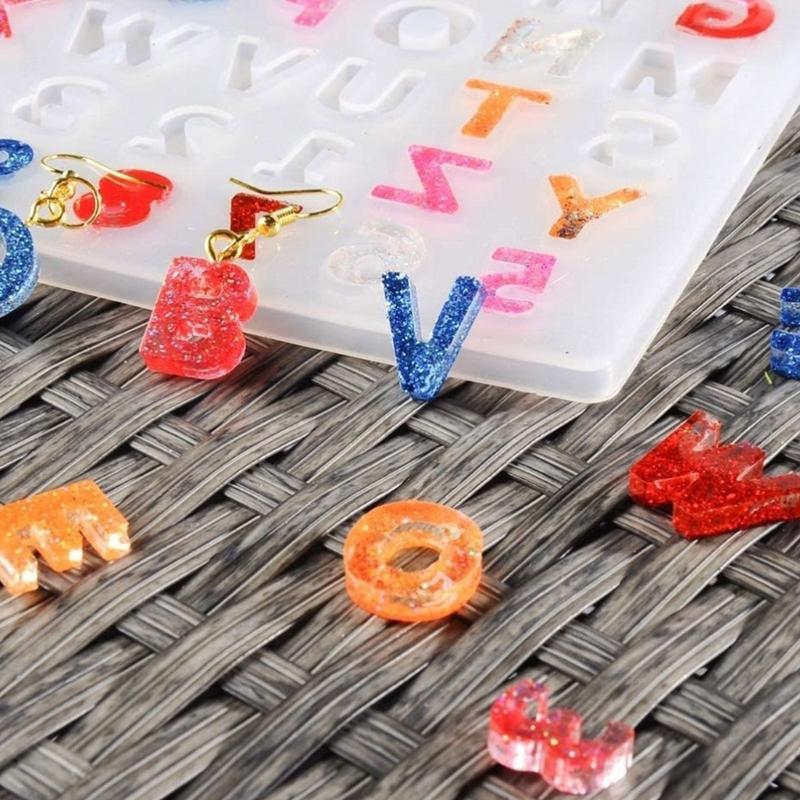 Letter A To Z Mold Alphabet & Number Silicone Mold Epoxy Resin Mold for Jewelry Making Findings Supplies Accessories
