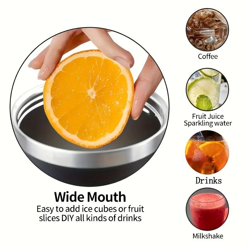 1Pc Insulated Reusable Double Wall Tumbler with Handle and Straw Lid, Stainless Steel Water Bottle, Travel Mug, 40 OZ Rainbow Oz