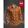 Plus Size Men's Casual Long Sleeve Printed Shirt