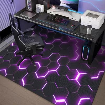 VIKAMA Neona Sešstūrains E-sporta Telpas Paklājs Neslīdošs Mazgājams Rotējošā Krēsla Grīdas Paklājs Nodilumizturīgs un Izturīgs Mājas Dekors