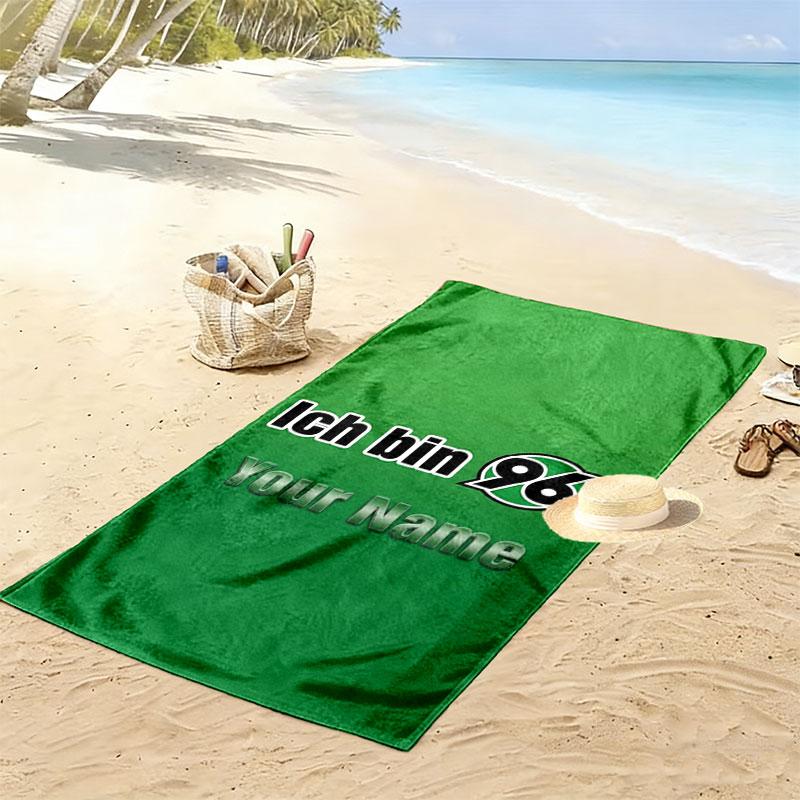 Hannover 96 Custom Name Print Beach Towel, Large Soft Quick Dry Towel for Beach Camping Swimming