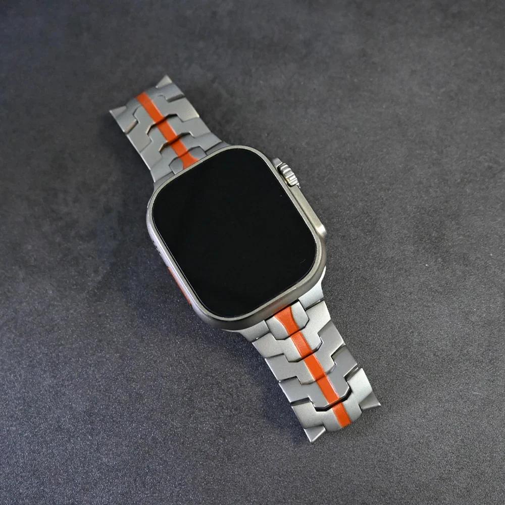 Ultra Titanium Color Strap for Apple Watch 49mm Series 10 9 8 7 41mm 45mm 44mm 46mm 40mm Luxury Metal Band for IWatch 6 5 4 SE