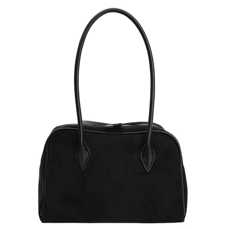 

Simple retro Boston bag women s high-end feeling new shoulder bag retro bowling bag commuter armpit bag