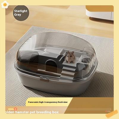 Casa para Hámster de Fácil Limpieza Jaula Transparente Cerrada Villa Grande Portátil Juego Completo Accesorios para Mascotas para Hámster Enano