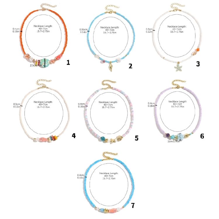 Vintage Sea Charm Pendant Neckchain Fashionable Beaded Necklace Temperament Neckwear Fashion Jewelry Piece