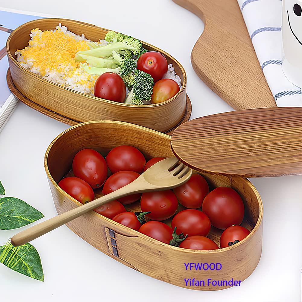 YFWOOD Magewappa Bento with Convenient Nested Bento Made of Natural Cedar Wood with Genuine Lacquer Moisturizing Side Large Perfect for or Any Box,