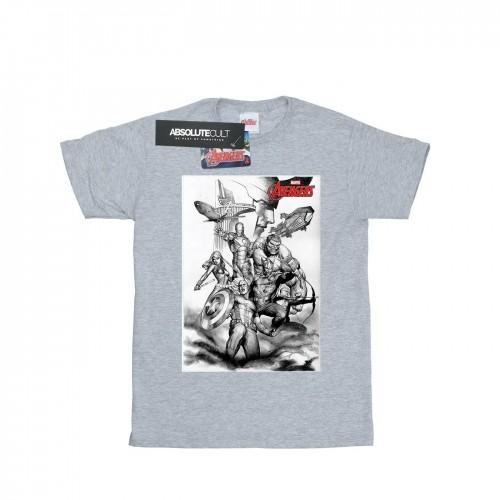 Marvel Mens Avengers Assemble Team Sketch T-Shirt